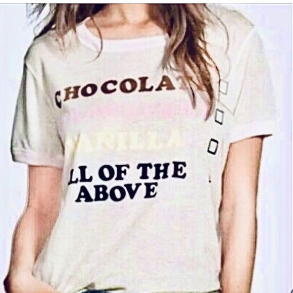 New Wildfox Chocolate Vanilla Strawberry Checklist Top - Picture 1 of 6